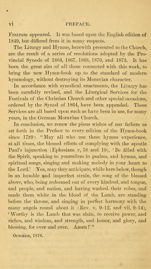 The Liturgy and Hymns of the American Province of the Unitas Fratrum page xiii