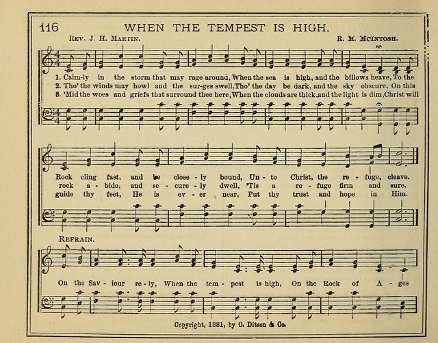 Light and Life: a collection of new hymns and tunes for sunday schools, prayer meetings, praise meetings and revival meetings page 116