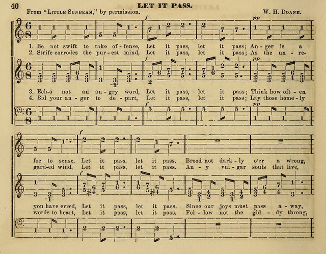 The Little Minstrel: a collection of songs and music, with lessons of instruction, mathematically arranged plan of notation page 40