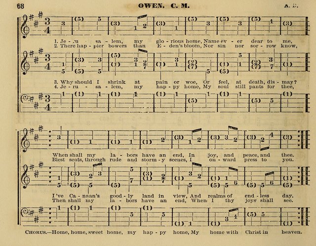 The Little Minstrel: a collection of songs and music, with lessons of instruction, mathematically arranged plan of notation page 68