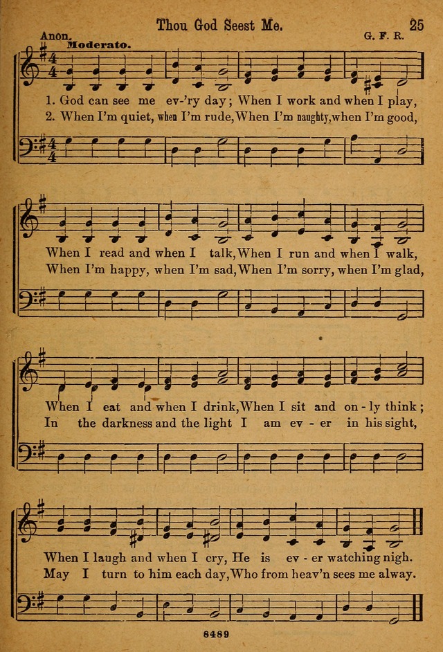 Little Sacred Songs: for Little Singers of the primary department of the Sunday school, and for Kindergartens and the home page 25