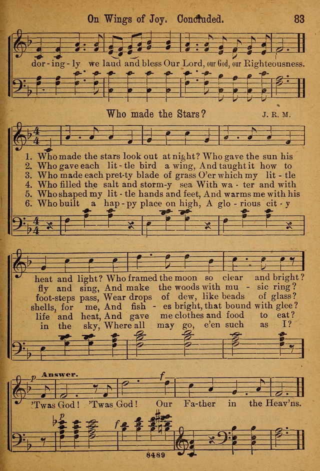 Little Sacred Songs: for Little Singers of the primary department of the Sunday school, and for Kindergartens and the home page 83