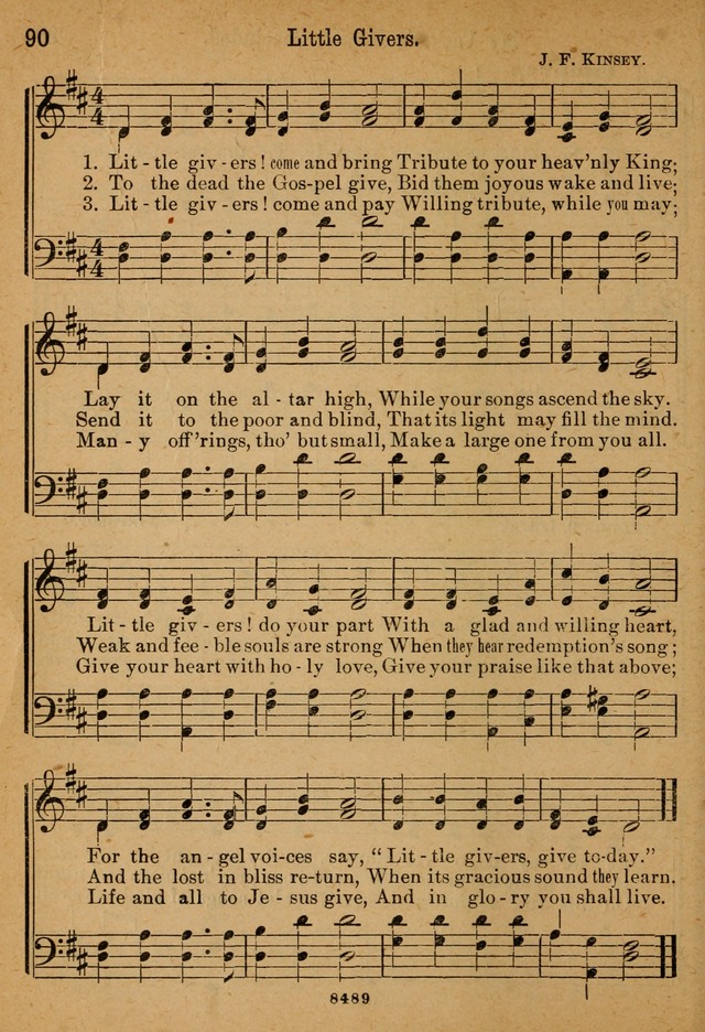 Little Sacred Songs: for Little Singers of the primary department of the Sunday school, and for Kindergartens and the home page 90