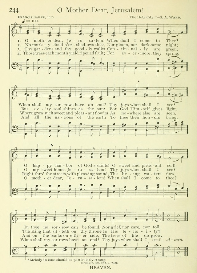 Life-Time Hymns: a collection of old and new hymns of the Christian Church page 252