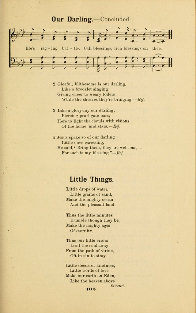 Melodies for Little People: containing also one hundred recitations for Sunday-schools, anniversary occasions, concerts, entertainments, and sociables, with songs adapted... page 105