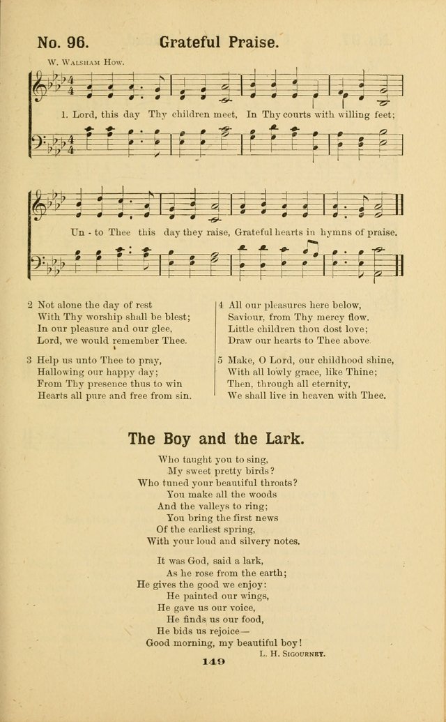 Melodies for Little People: containing also one hundred recitations for Sunday-schools, anniversary occasions, concerts, entertainments, and sociables, with songs adapted... page 149