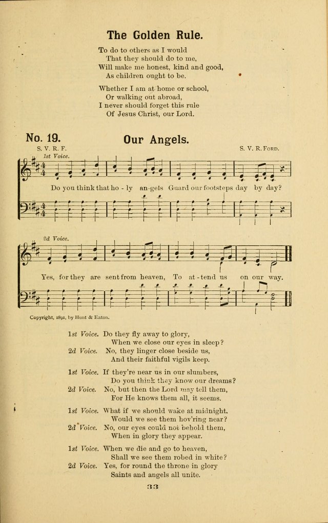 Melodies for Little People: containing also one hundred recitations for Sunday-schools, anniversary occasions, concerts, entertainments, and sociables, with songs adapted... page 33