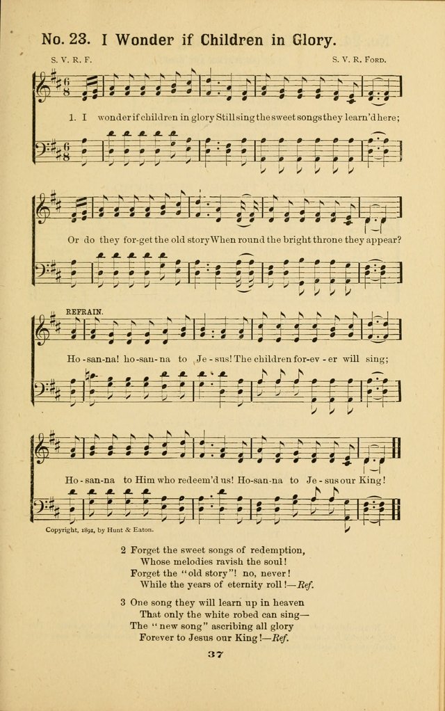 Melodies for Little People: containing also one hundred recitations for Sunday-schools, anniversary occasions, concerts, entertainments, and sociables, with songs adapted... page 37
