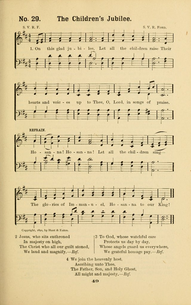Melodies for Little People: containing also one hundred recitations for Sunday-schools, anniversary occasions, concerts, entertainments, and sociables, with songs adapted... page 49