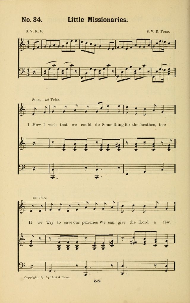 Melodies for Little People: containing also one hundred recitations for Sunday-schools, anniversary occasions, concerts, entertainments, and sociables, with songs adapted... page 58