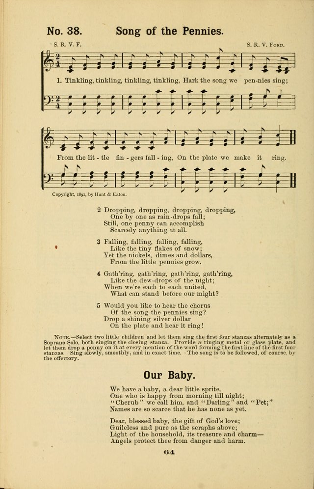 Melodies for Little People: containing also one hundred recitations for Sunday-schools, anniversary occasions, concerts, entertainments, and sociables, with songs adapted... page 64