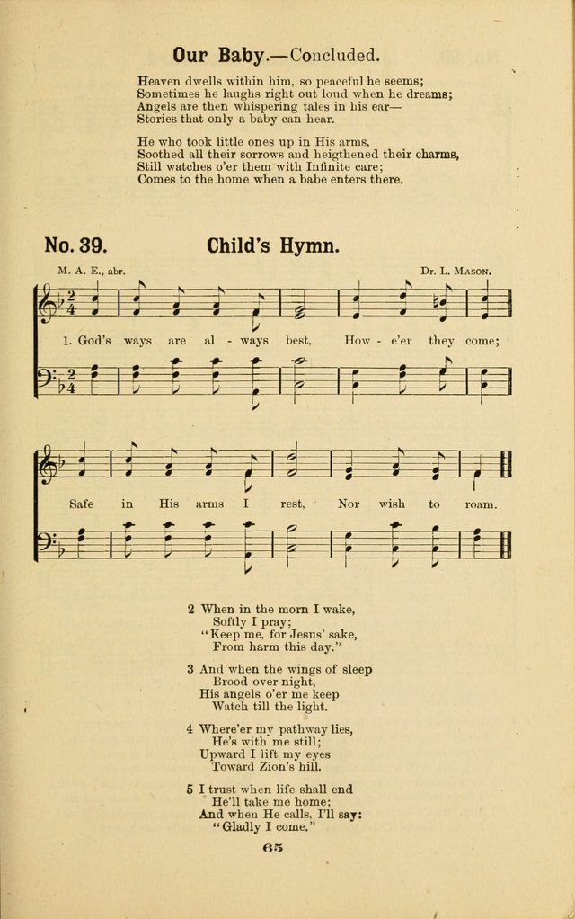 Melodies for Little People: containing also one hundred recitations for Sunday-schools, anniversary occasions, concerts, entertainments, and sociables, with songs adapted... page 65