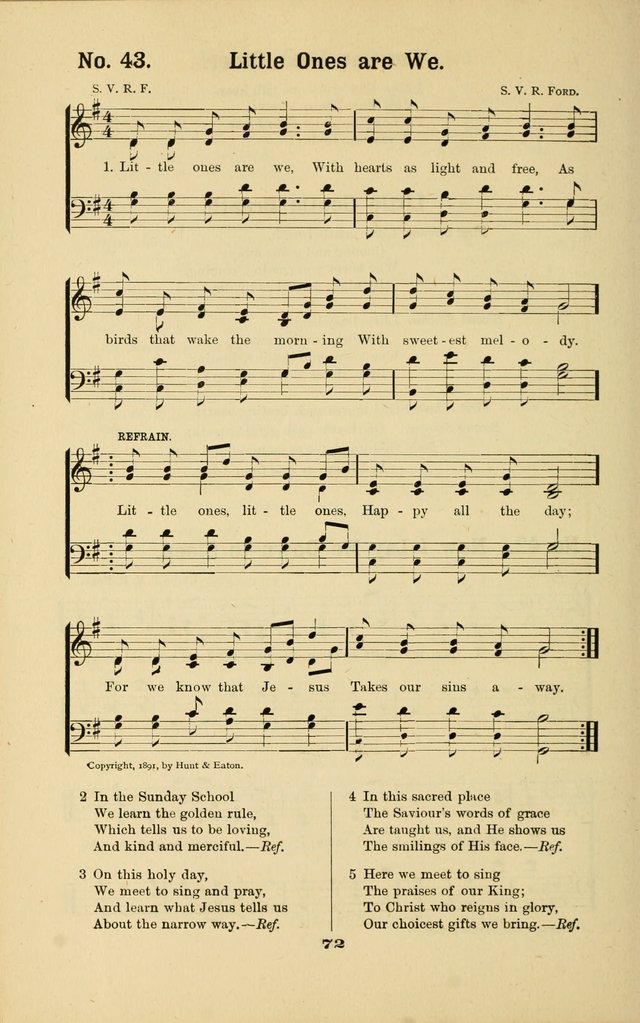 Melodies for Little People: containing also one hundred recitations for Sunday-schools, anniversary occasions, concerts, entertainments, and sociables, with songs adapted... page 72