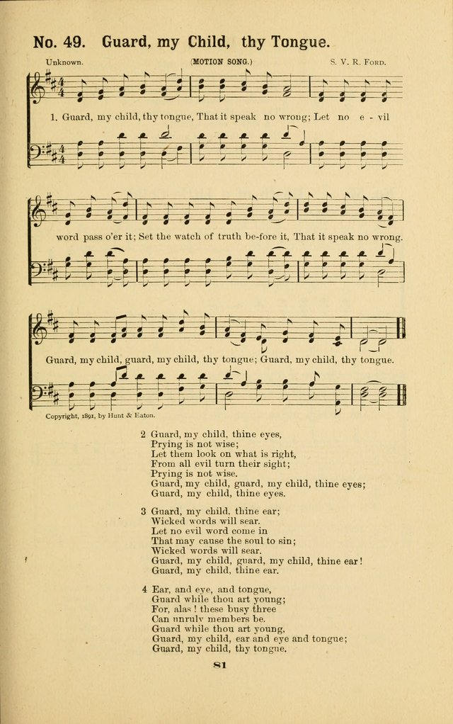 Melodies for Little People: containing also one hundred recitations for Sunday-schools, anniversary occasions, concerts, entertainments, and sociables, with songs adapted... page 81