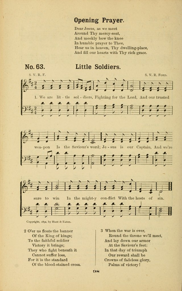 Melodies for Little People: containing also one hundred recitations for Sunday-schools, anniversary occasions, concerts, entertainments, and sociables, with songs adapted... page 98