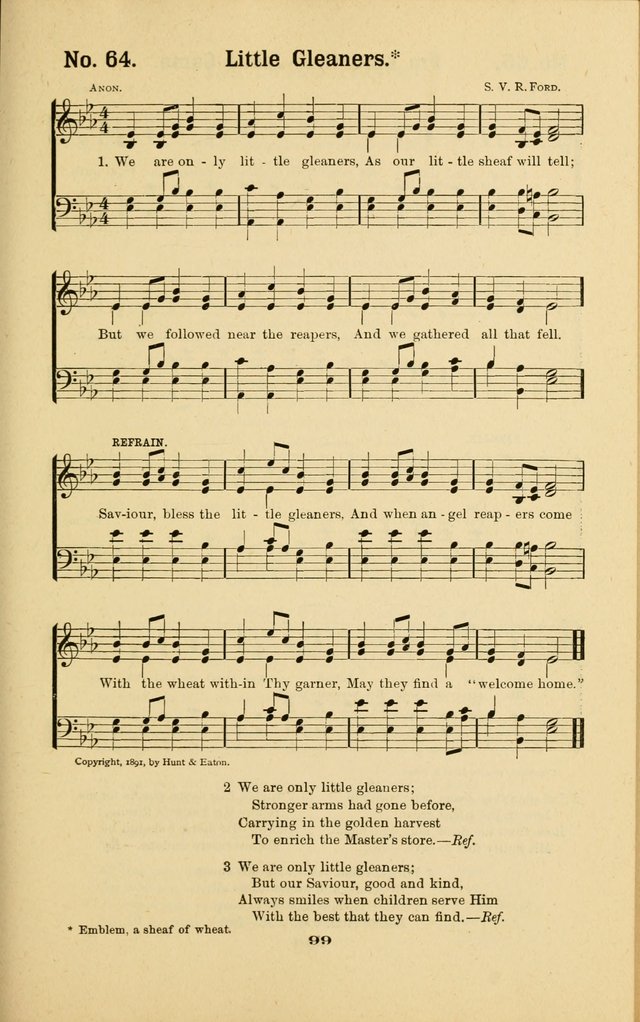 Melodies for Little People: containing also one hundred recitations for Sunday-schools, anniversary occasions, concerts, entertainments, and sociables, with songs adapted... page 99