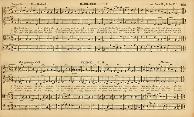 The Mozart Collection of Sacred Music: containing melodies, chorals, anthems and chants, harmonized in four parts; together with the celebrated Christus and Miserere by ZIngarelli page 109