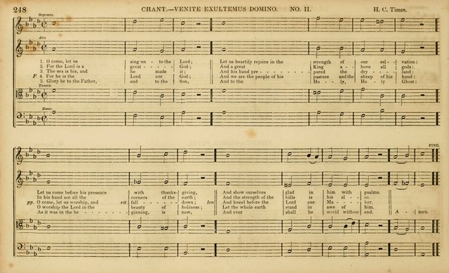 The Mozart Collection of Sacred Music: containing melodies, chorals, anthems and chants, harmonized in four parts; together with the celebrated Christus and Miserere by ZIngarelli page 248
