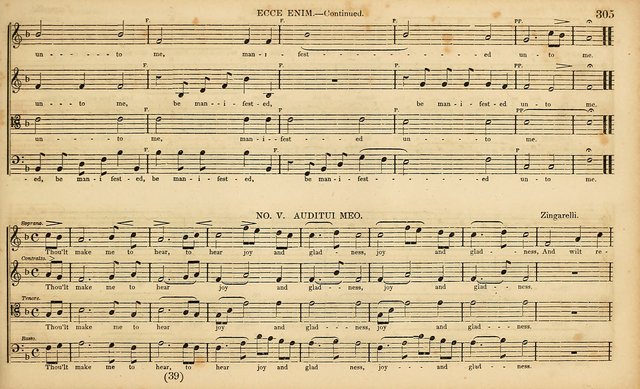 The Mozart Collection of Sacred Music: containing melodies, chorals, anthems and chants, harmonized in four parts; together with the celebrated Christus and Miserere by ZIngarelli page 305