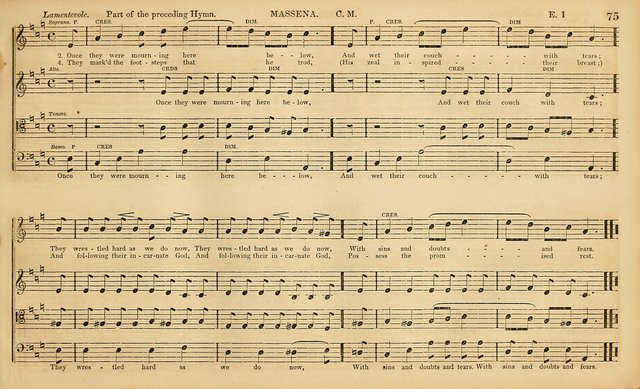 The Mozart Collection of Sacred Music: containing melodies, chorals, anthems and chants, harmonized in four parts; together with the celebrated Christus and Miserere by ZIngarelli page 75