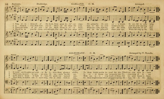 The Mozart Collection of Sacred Music: containing melodies, chorals, anthems and chants, harmonized in four parts; together with the celebrated Christus and Miserere by ZIngarelli page 84