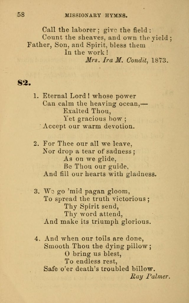 Missionary Hymns page 58