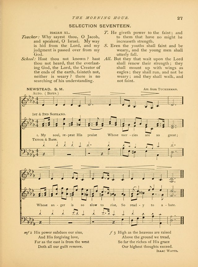 The Morning Hour: a daily song-service with responsive selections for schools page 27