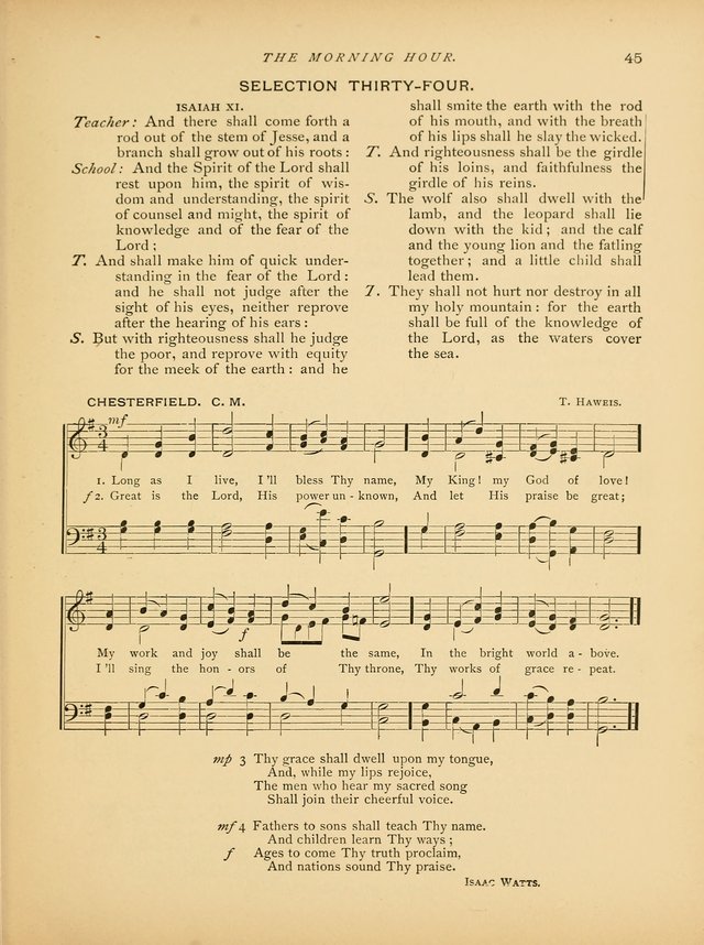 The Morning Hour: a daily song-service with responsive selections for schools page 45