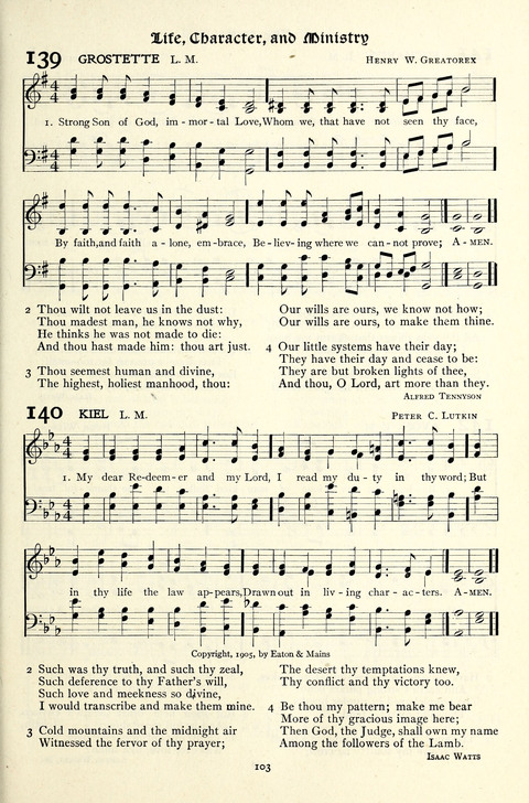 The Methodist Hymnal: Official hymnal of the methodist episcopal church and the methodist episcopal church, south page 103