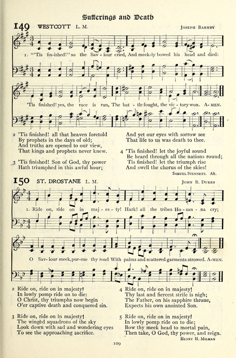 The Methodist Hymnal: Official hymnal of the methodist episcopal church and the methodist episcopal church, south page 109