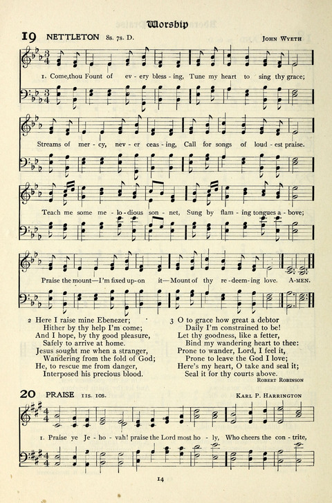 The Methodist Hymnal: Official hymnal of the methodist episcopal church and the methodist episcopal church, south page 14