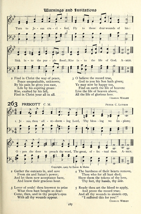 The Methodist Hymnal: Official hymnal of the methodist episcopal church and the methodist episcopal church, south page 187