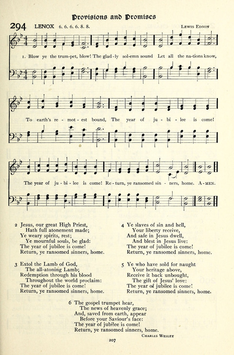 The Methodist Hymnal: Official hymnal of the methodist episcopal church and the methodist episcopal church, south page 207