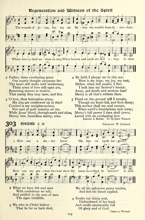 The Methodist Hymnal: Official hymnal of the methodist episcopal church and the methodist episcopal church, south page 213