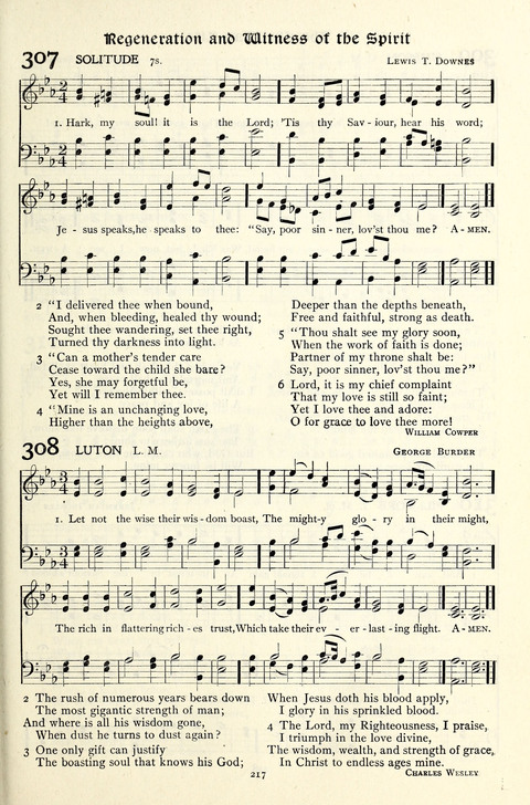 The Methodist Hymnal: Official hymnal of the methodist episcopal church and the methodist episcopal church, south page 217