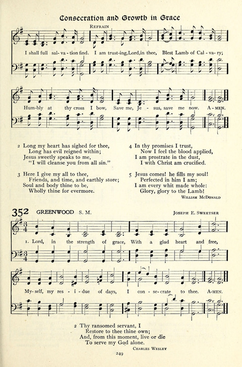 The Methodist Hymnal: Official hymnal of the methodist episcopal church and the methodist episcopal church, south page 249