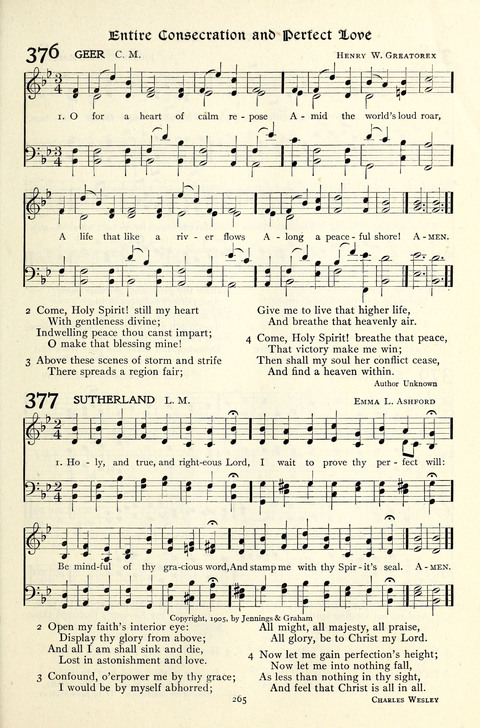 The Methodist Hymnal: Official hymnal of the methodist episcopal church and the methodist episcopal church, south page 265