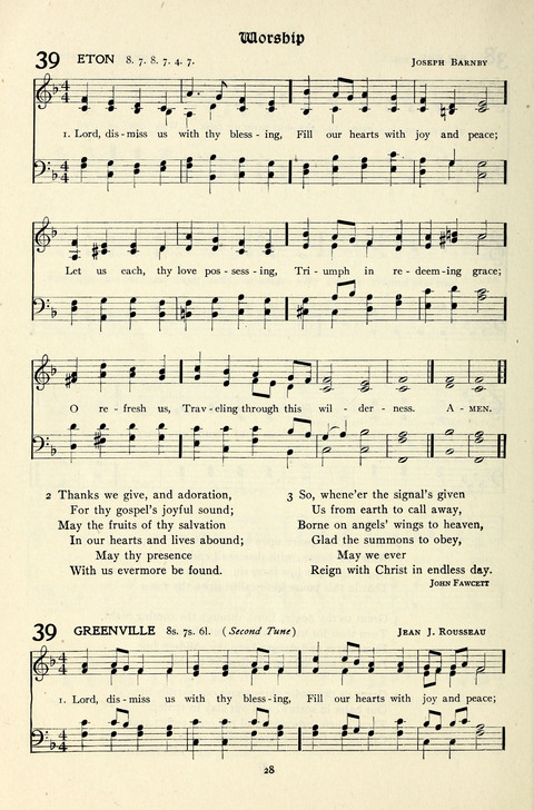 The Methodist Hymnal: Official hymnal of the methodist episcopal church and the methodist episcopal church, south page 28