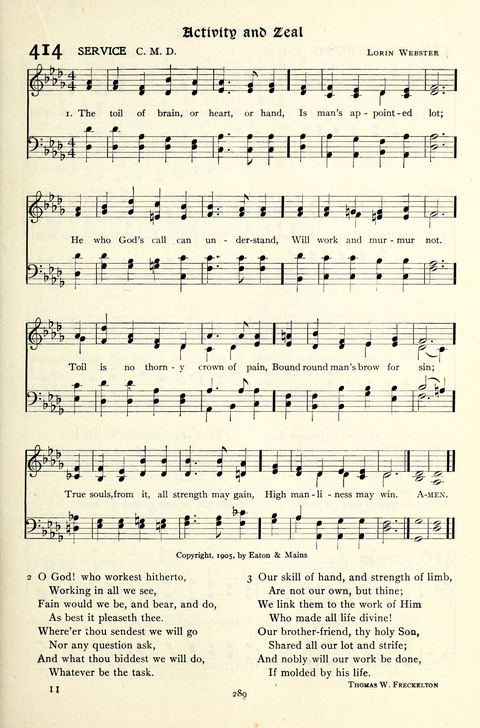 The Methodist Hymnal: Official hymnal of the methodist episcopal church and the methodist episcopal church, south page 289