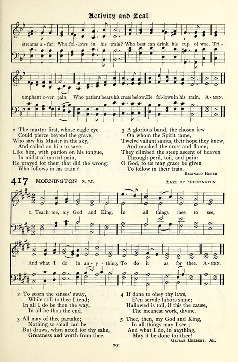 The Methodist Hymnal: Official hymnal of the methodist episcopal church and the methodist episcopal church, south page 291