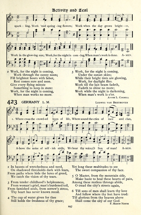 The Methodist Hymnal: Official hymnal of the methodist episcopal church and the methodist episcopal church, south page 297
