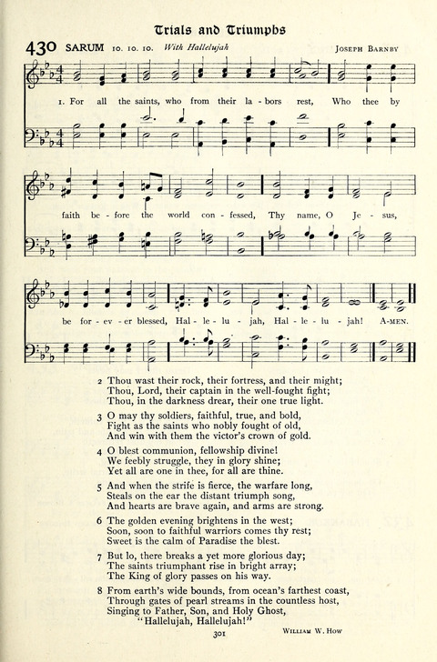 The Methodist Hymnal: Official hymnal of the methodist episcopal church and the methodist episcopal church, south page 301