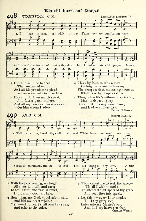 The Methodist Hymnal: Official hymnal of the methodist episcopal church and the methodist episcopal church, south page 351