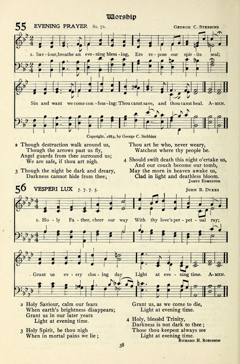 The Methodist Hymnal: Official hymnal of the methodist episcopal church and the methodist episcopal church, south page 38