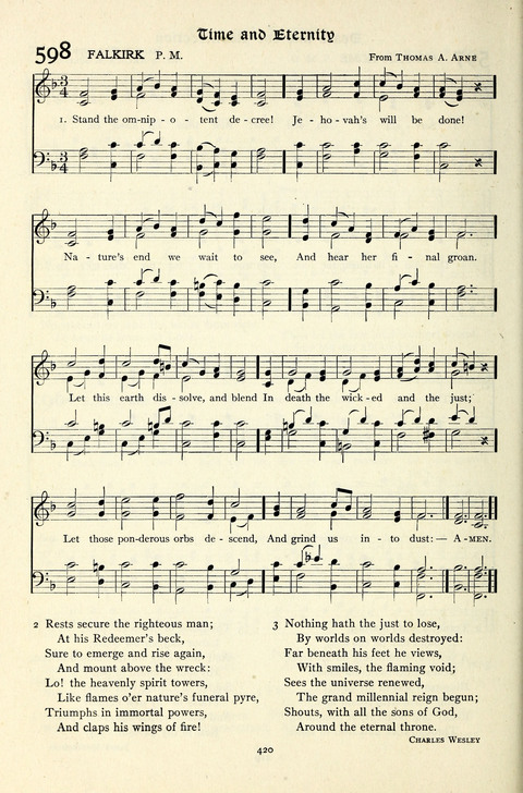 The Methodist Hymnal: Official hymnal of the methodist episcopal church and the methodist episcopal church, south page 420