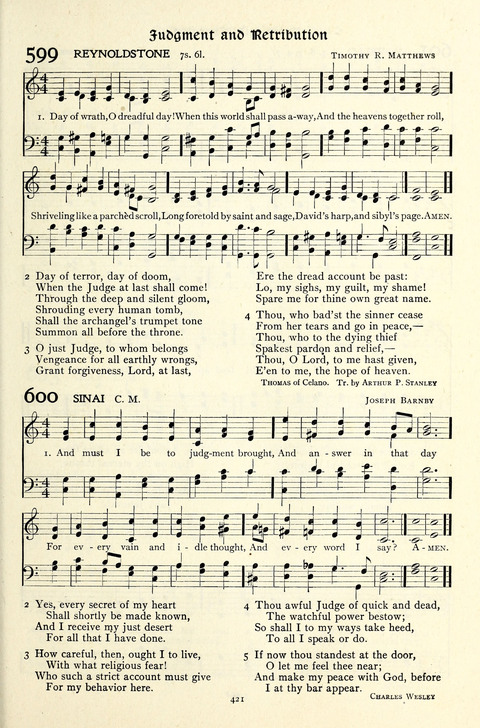 The Methodist Hymnal: Official hymnal of the methodist episcopal church and the methodist episcopal church, south page 421