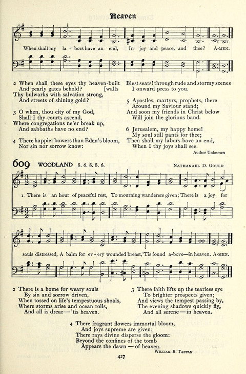 The Methodist Hymnal: Official hymnal of the methodist episcopal church and the methodist episcopal church, south page 427