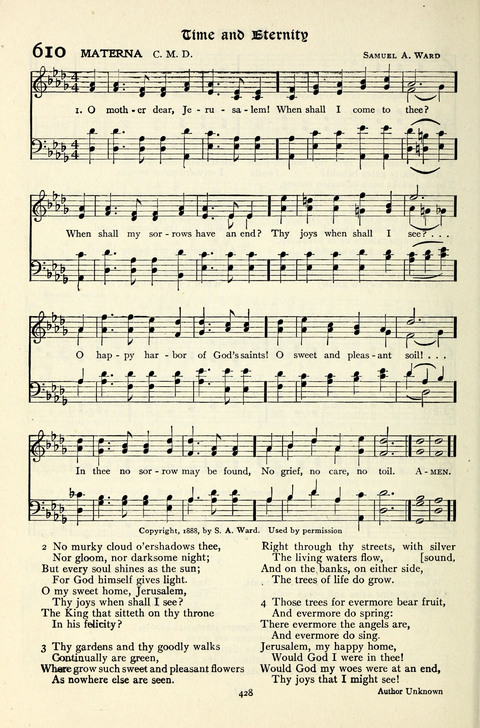 The Methodist Hymnal: Official hymnal of the methodist episcopal church and the methodist episcopal church, south page 428