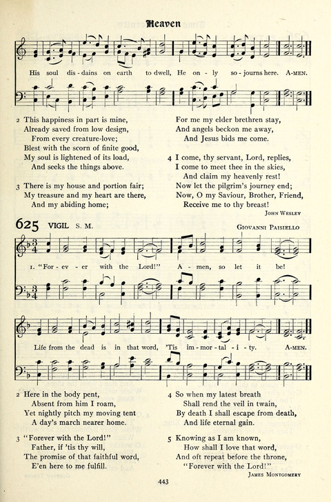 The Methodist Hymnal: Official hymnal of the methodist episcopal church and the methodist episcopal church, south page 443