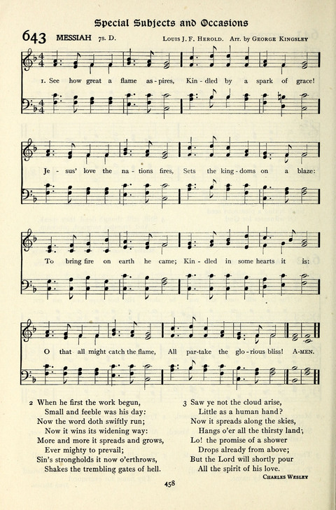 The Methodist Hymnal: Official hymnal of the methodist episcopal church and the methodist episcopal church, south page 458